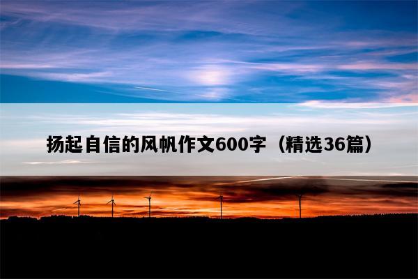 扬起自信的风帆作文600字（精选36篇）