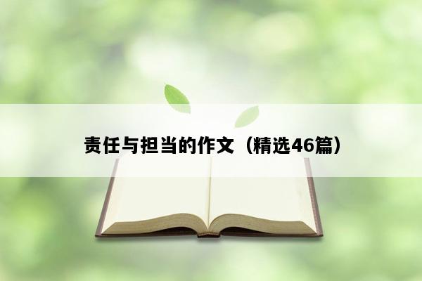 责任与担当的作文（精选46篇）
