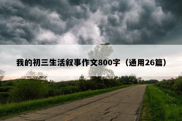 我的初三生活叙事作文800字（通用26篇）