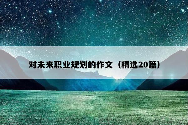 对未来职业规划的作文（精选20篇）
