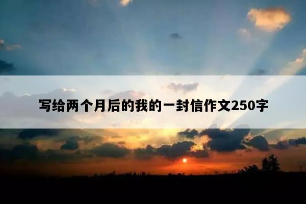 写给两个月后的我的一封信作文250字