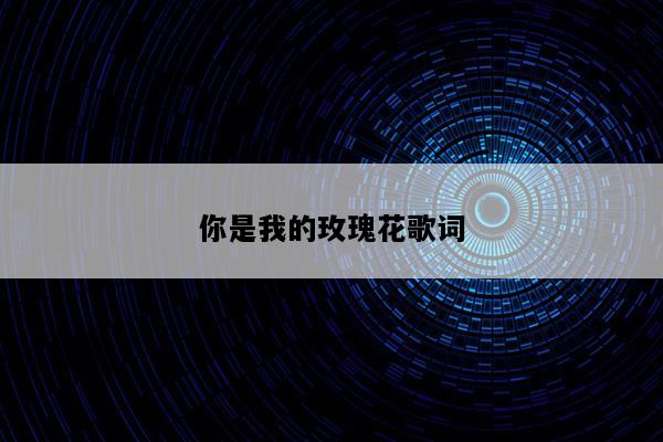你是我的玫瑰花歌词