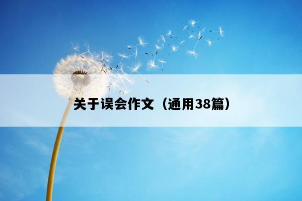关于误会作文（通用38篇）