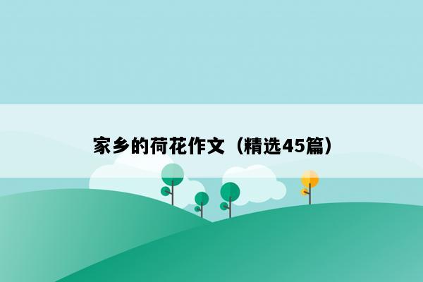 家乡的荷花作文（精选45篇）
