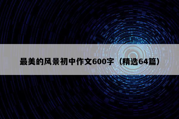 最美的风景初中作文600字（精选64篇）