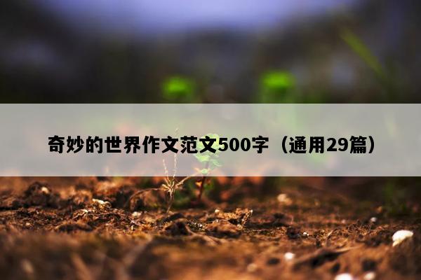 奇妙的世界作文范文500字（通用29篇）