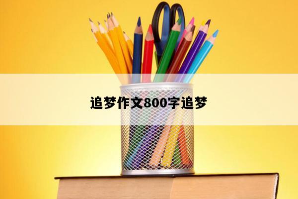 追梦作文800字追梦