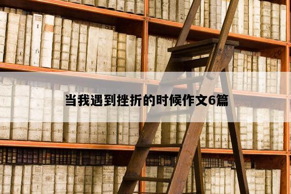当我遇到挫折的时候作文6篇