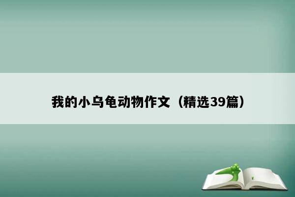 我的小乌龟动物作文（精选39篇）