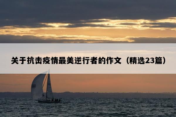 关于抗击疫情最美逆行者的作文（精选23篇）