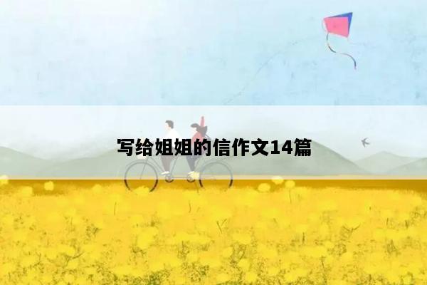 写给姐姐的信作文14篇