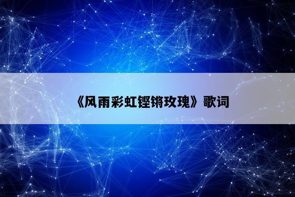 《风雨彩虹铿锵玫瑰》歌词