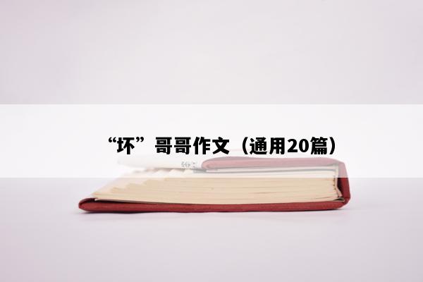 “坏”哥哥作文（通用20篇）