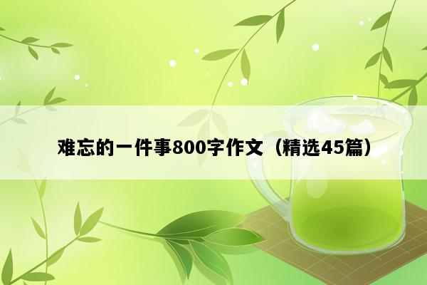 难忘的一件事800字作文（精选45篇）