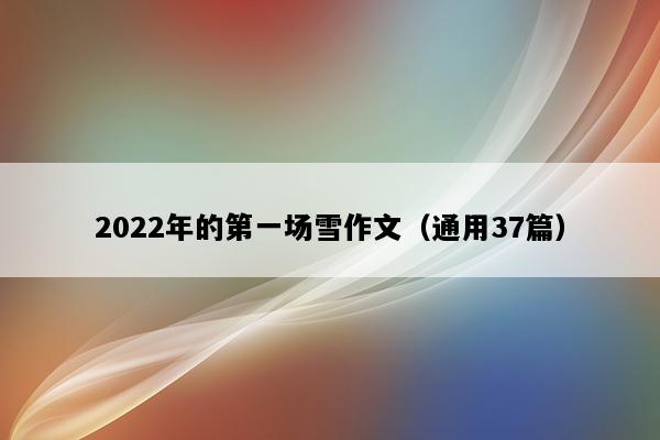 2022年的第一场雪作文（通用37篇）
