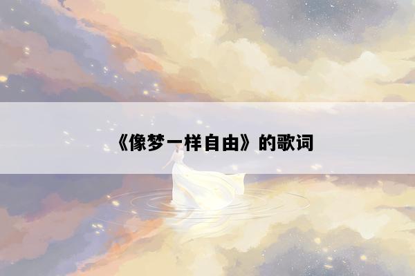 《像梦一样自由》的歌词