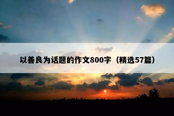 以善良为话题的作文800字（精选57篇）