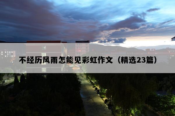 不经历风雨怎能见彩虹作文（精选23篇）