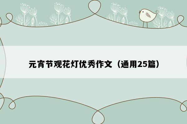 元宵节观花灯优秀作文（通用25篇）