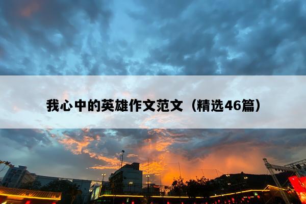 我心中的英雄作文范文（精选46篇）