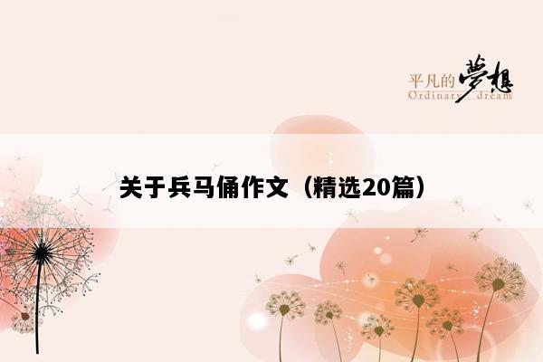 关于兵马俑作文（精选20篇）