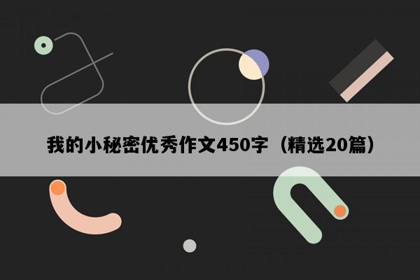 我的小秘密优秀作文450字（精选20篇）