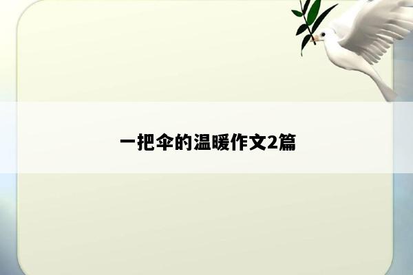 一把伞的温暖作文2篇