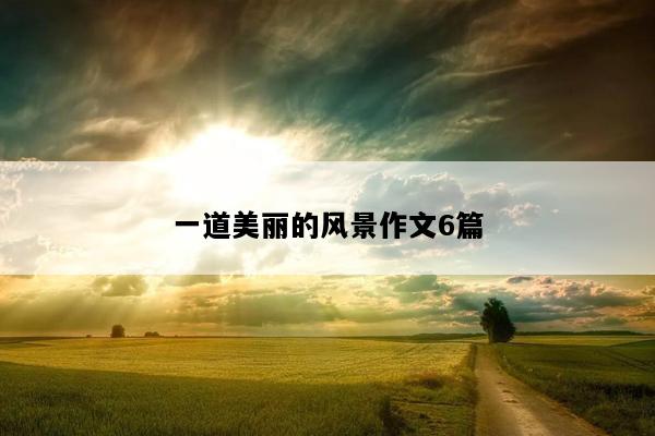 一道美丽的风景作文6篇