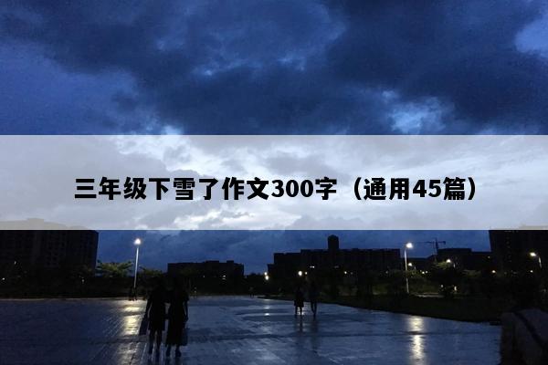 三年级下雪了作文300字（通用45篇）