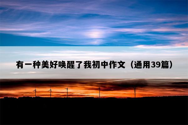 有一种美好唤醒了我初中作文（通用39篇）