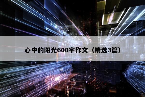 心中的阳光600字作文（精选3篇）