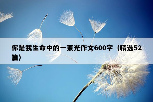 你是我生命中的一束光作文600字（精选52篇）