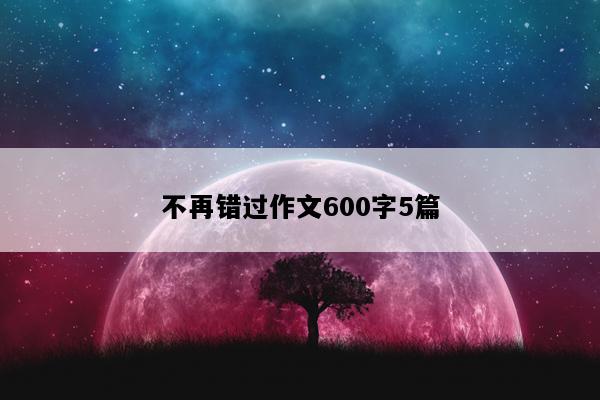 不再错过作文600字5篇