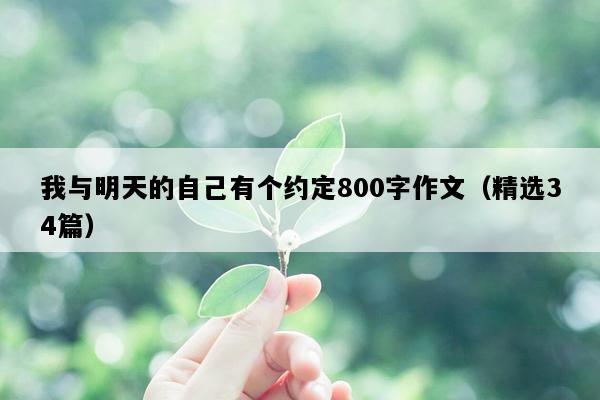 我与明天的自己有个约定800字作文（精选34篇）
