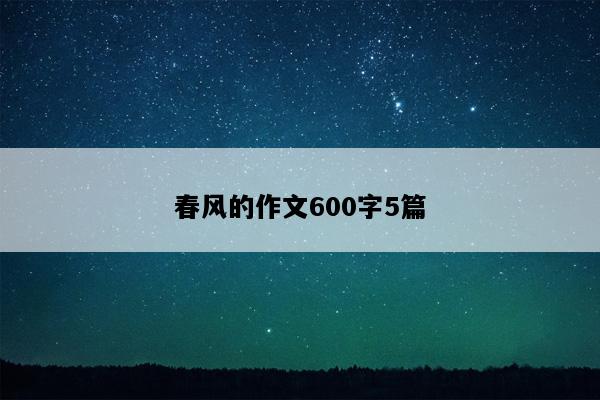 春风的作文600字5篇