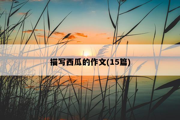 描写西瓜的作文(15篇)