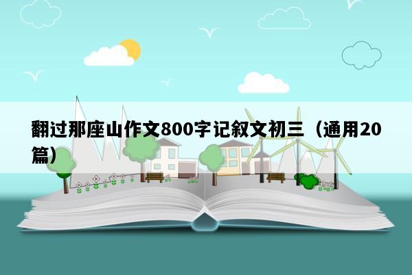 翻过那座山作文800字记叙文初三（通用20篇）