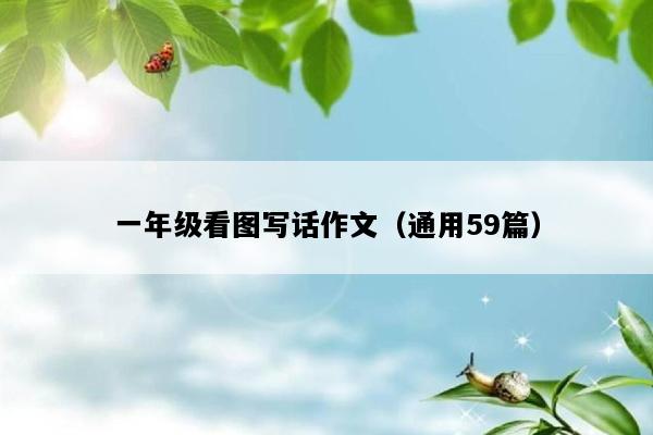 一年级看图写话作文（通用59篇）