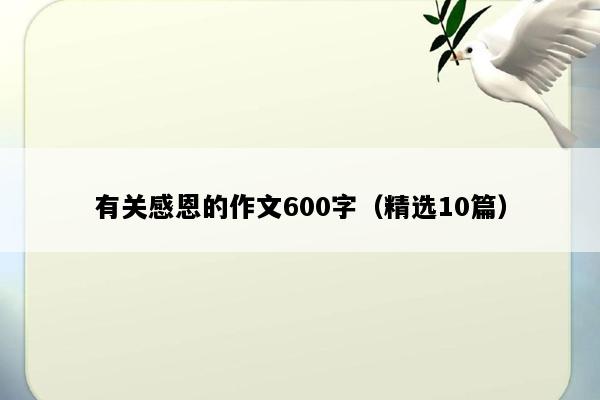有关感恩的作文600字（精选10篇）