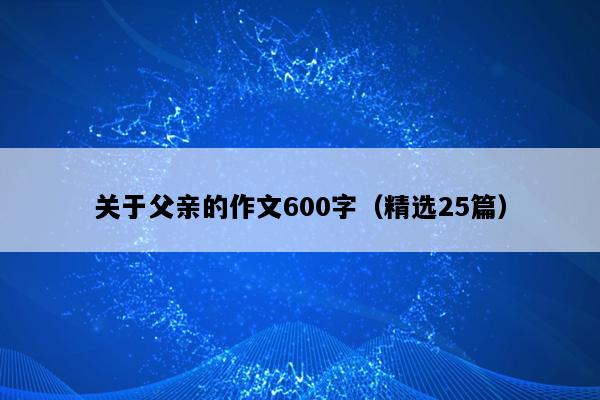 关于父亲的作文600字（精选25篇）