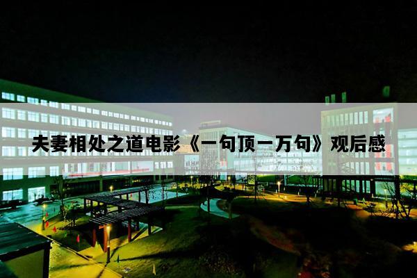 夫妻相处之道电影《一句顶一万句》观后感