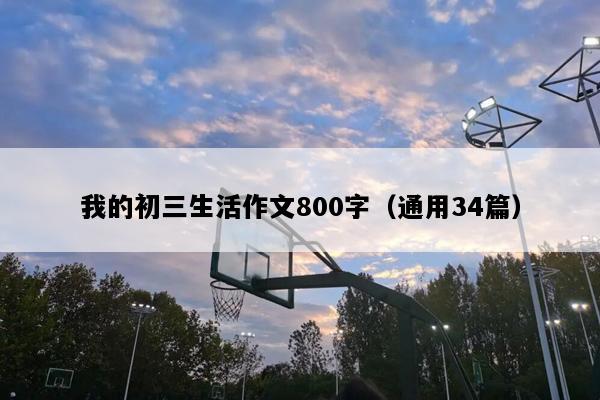 我的初三生活作文800字（通用34篇）