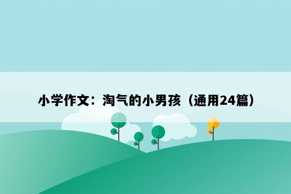 小学作文：淘气的小男孩（通用24篇）