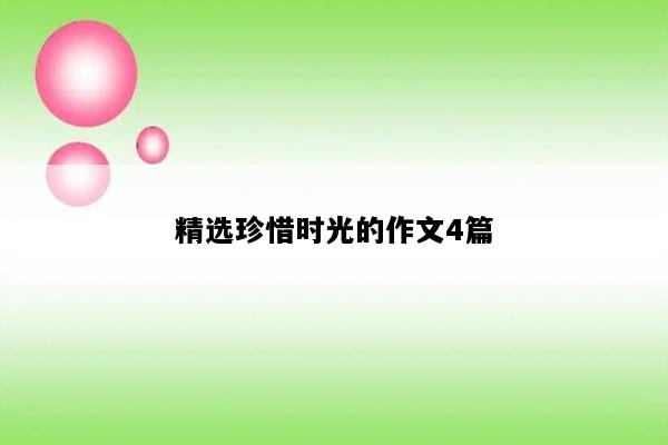 精选珍惜时光的作文4篇
