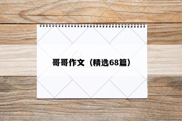 哥哥作文（精选68篇）