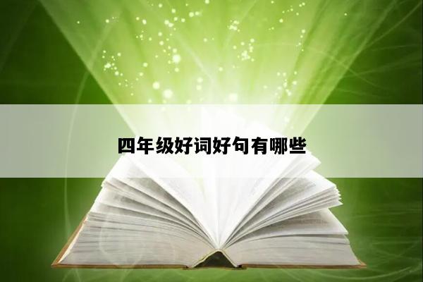 四年级好词好句有哪些