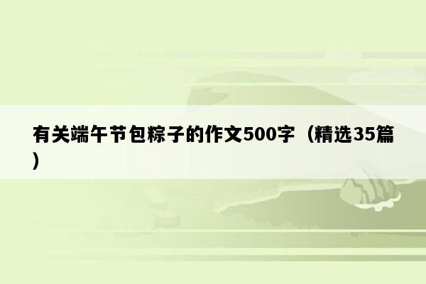 有关端午节包粽子的作文500字（精选35篇）