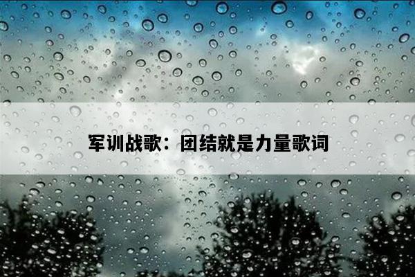 军训战歌：团结就是力量歌词