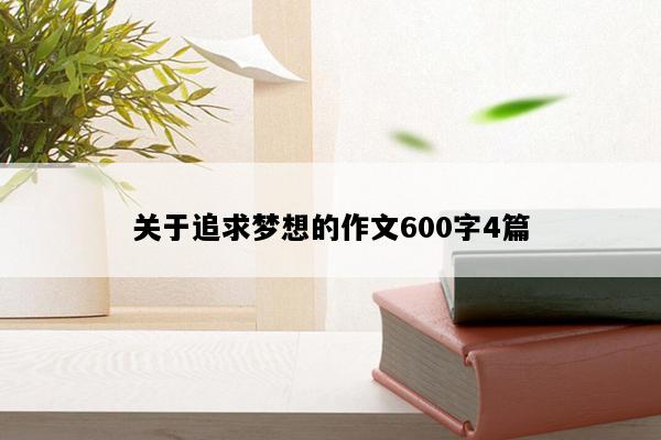 关于追求梦想的作文600字4篇
