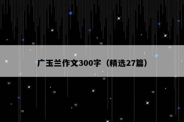 广玉兰作文300字（精选27篇）